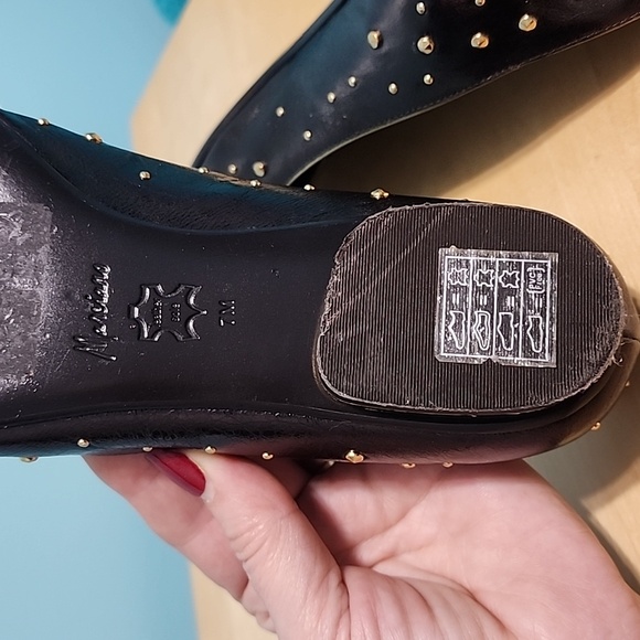 MARCIANO brown leather crystal decorated flat shoes - Picture 7 of 8